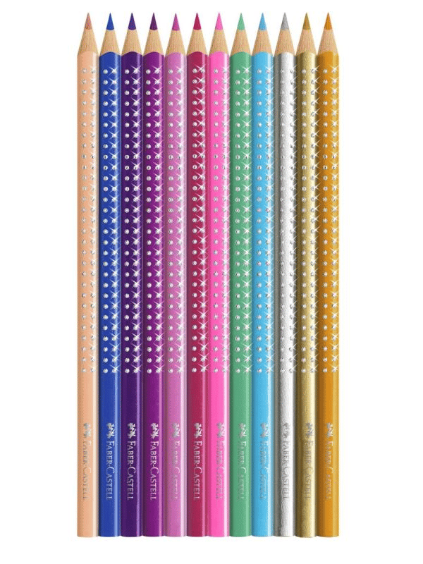 Faber-Castell Parlak Renkler Metal Kutu Pembe 12 renk