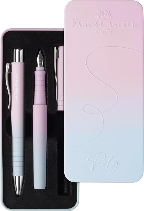 Faber Castell Poly Ball Blushing Sky Dolma Kalem ve Tükenmez Kalem Hediye Seti