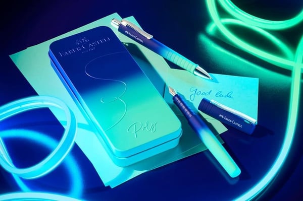 Faber Castell Poly Ball Buzzing Blue Dolma Kalem ve Tükenmez Kalem Hediye Seti