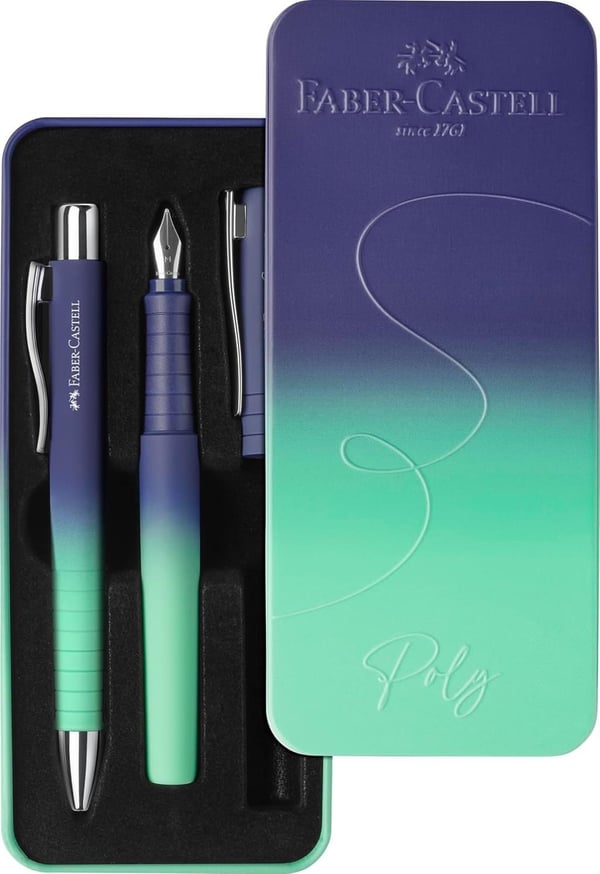Faber Castell Poly Ball Buzzing Blue Dolma Kalem ve Tükenmez Kalem Hediye Seti