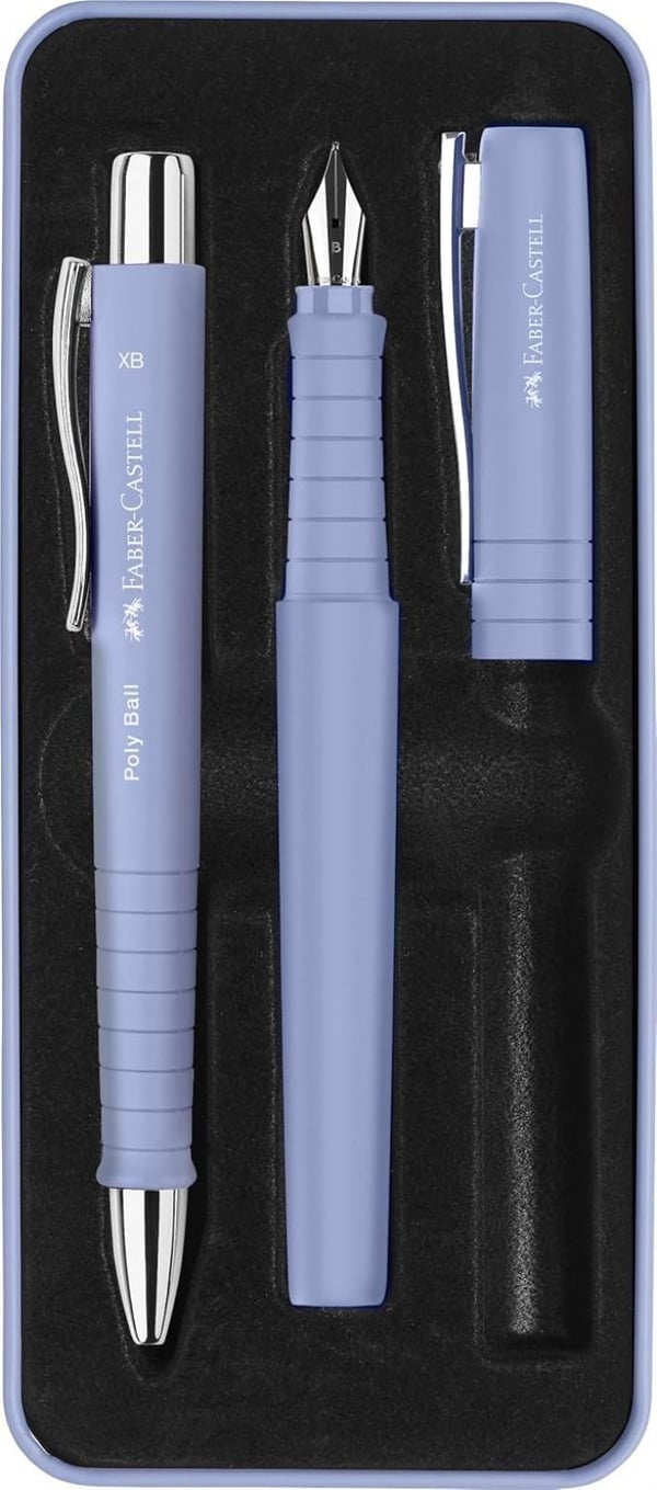 Faber Castell Poly Ball Pale Iris Dolma Kalem ve Tükenmez Kalem Hediye Seti