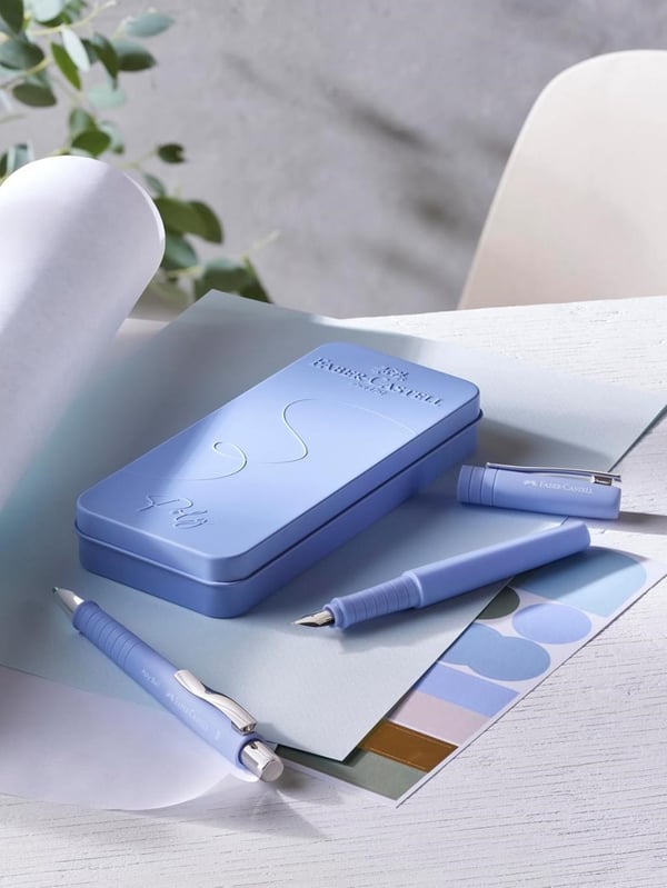 Faber Castell Poly Ball Pale Iris Dolma Kalem ve Tükenmez Kalem Hediye Seti