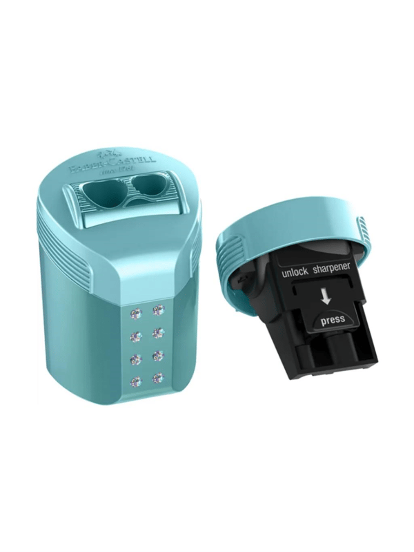Faber Castell Roll-On Jumbo ve Standart Kalem Açar Kalemtıraş Sparkle Mint Turkuaz