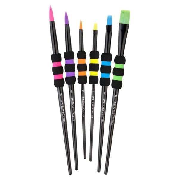 Faber-Castell Soft Touch Fırça Seti 6’lı Siyah