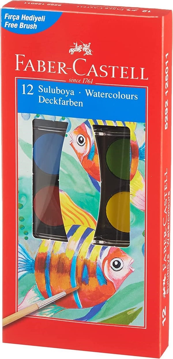Faber Castell Suluboya Redline 12 Renk Küçük Boy 125011