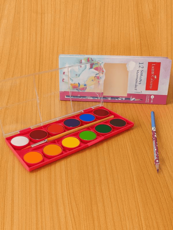 Faber Castell Unicorn Büyük Boy Sulu Boya 12’li + 1 Kurşun Kalem Hediyeli