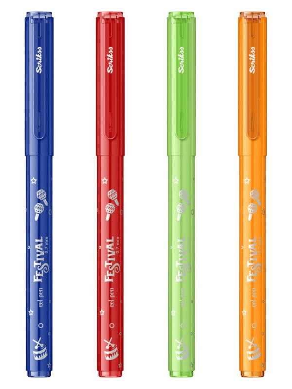 Festival Jel Tükenmez Kalem 0.7 mm Vivid Renkler 4'Lü Blister-1