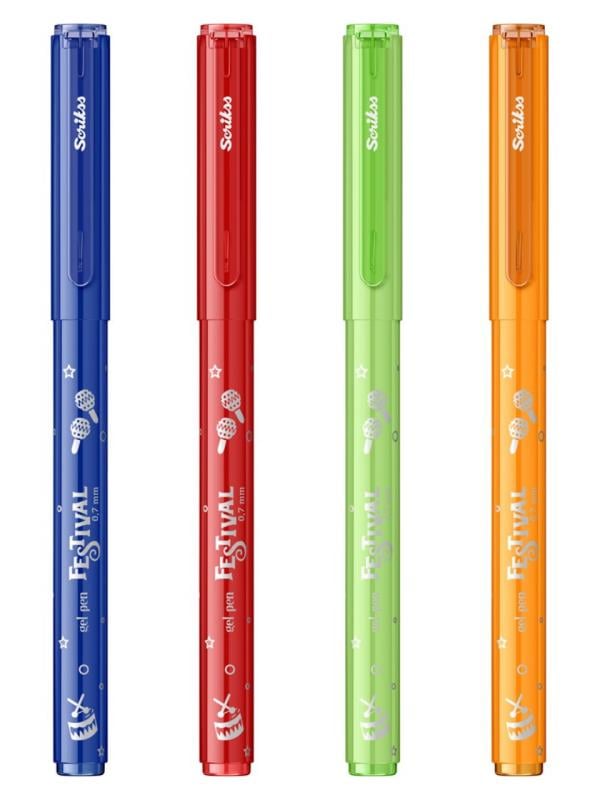 Festival Jel Tükenmez Kalem 0.7 mm Vivid Renkler 4'Lü Blister-1
