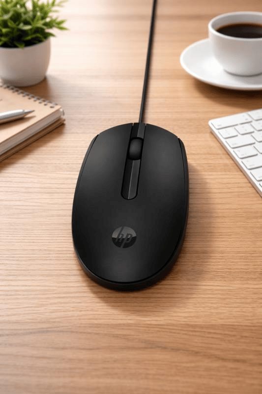 HP M10 1200 DPI Sessiz Kablolu Mouse | Ergonomik Tasarım, Tak-Çalıştır USB, Siyah