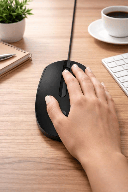 HP M10 1200 DPI Sessiz Kablolu Mouse | Ergonomik Tasarım, Tak-Çalıştır USB, Siyah