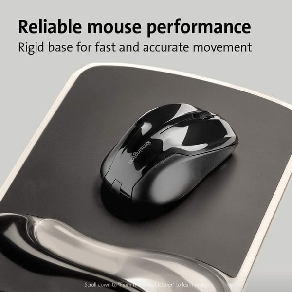 Kensington 62399 Duo Bilek Destekli Memory Foam Fare Pedi, Siyah/Gri