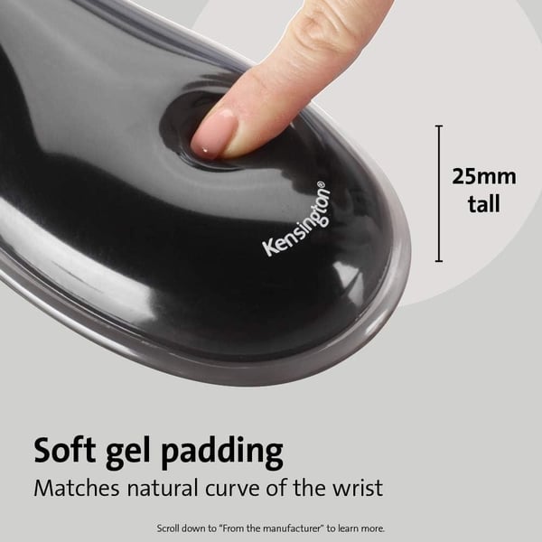 Kensington 62399 Duo Bilek Destekli Memory Foam Fare Pedi, Siyah/Gri