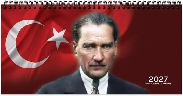 Keskin Color 2027 Haftalık Masa Ajandası Atatürk 2027-AJ-66 – 16 × 33,5 cm