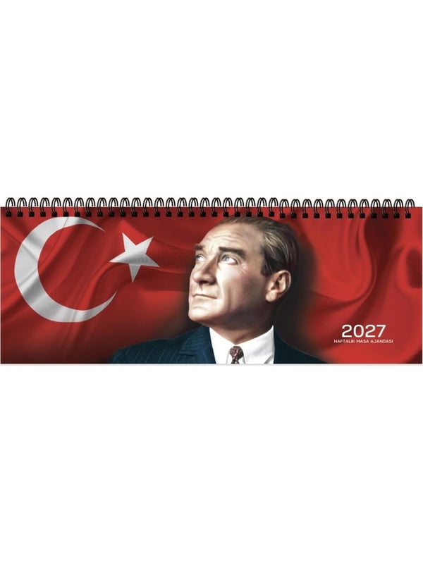 Keskin Color 2027 Haftalık Masa Ajandası Atatürk 2027-AJ-65 – 12 × 33,5 cm