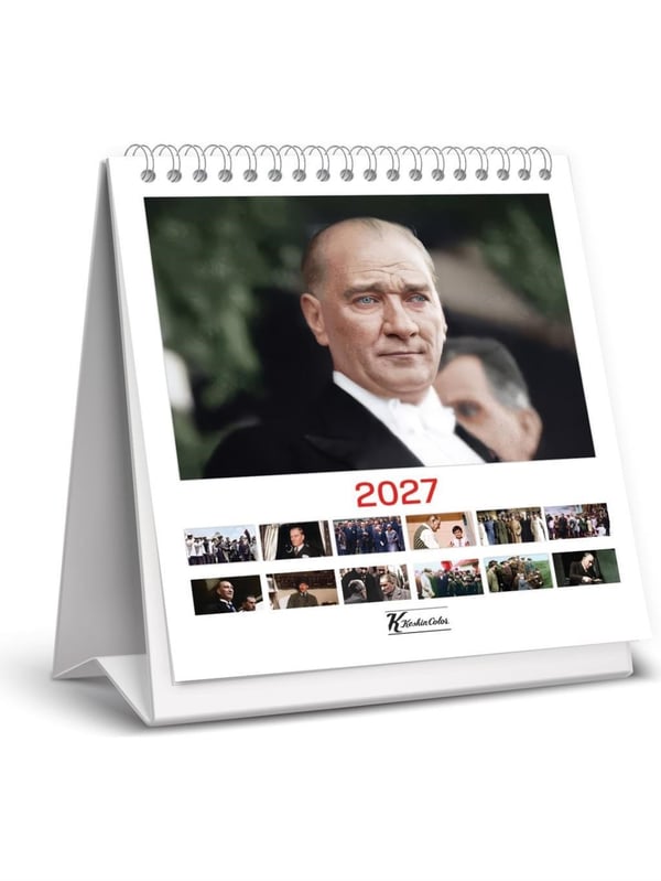 Keskin Color 2027 Kare Masa Takvimi Atatürk – 16 × 15 cm