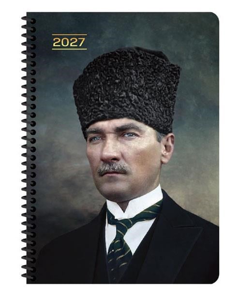 Keskin Color 2027 Yılı ATATÜRK Günlük Spiralli Ajanda 17x24 cm BAŞKOMUTAN