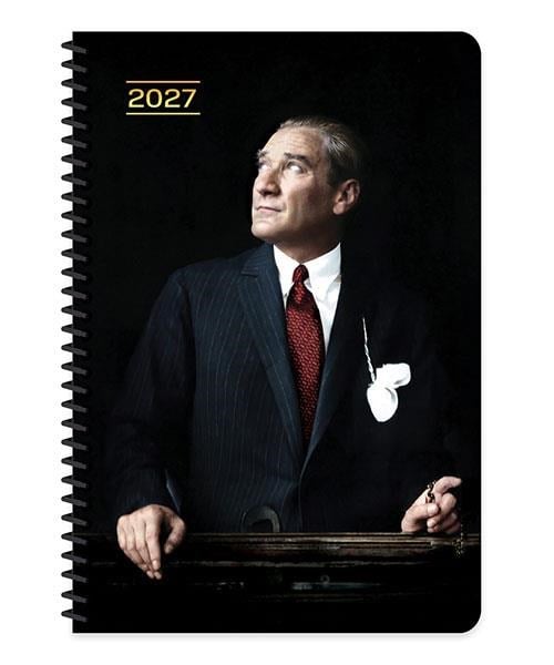 Keskin Color 2027 Yılı ATATÜRK Günlük Spiralli Ajanda 17x24 cm CUMHURBAŞKANI