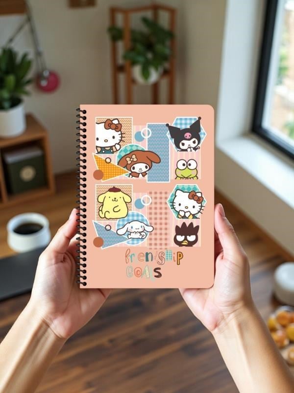 Keskin Color Kuromi Hello Kitty and Friends 16x22,5 cm A5 Spiralli Defter– 80 Yaprak - Friendship Goals
