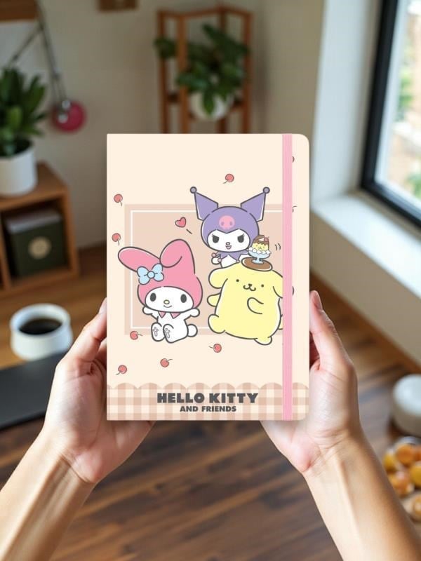 Keskin Color Lisanslı Kuromi Hello Kitty And Friends 80 Yaprak A5 Defter - Krem