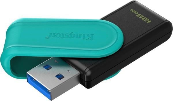 Kingston DTXS/128GB 128GB Portable USB 3.2 Gen1 DataTraveler ExodiaS (Black/Turquoise) Flash Bellek