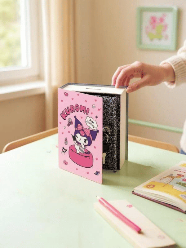 Kuromi Figürlü Çelik Kilitli Pembe Para Kasası 