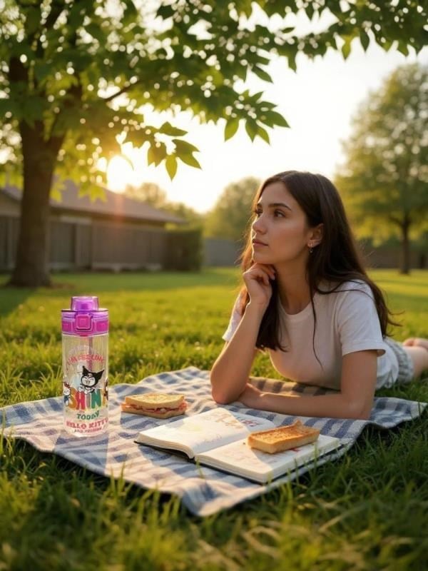 Kuromi Hello Kity ve Arkadaşları Plastik Matara 500 ML 3421