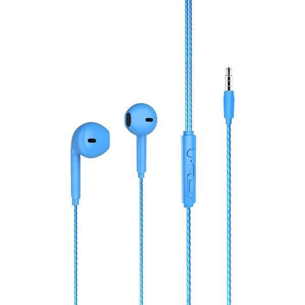 Lecoo EH104 Kablolu 3.5mm Jacklı Kulak İçi Mikrofonlu Kulaklık Mavi