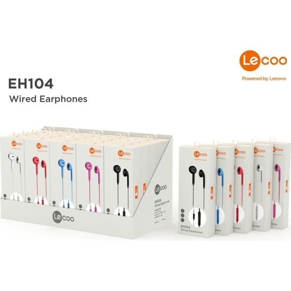 Lecoo EH104 Kablolu 3.5mm Jacklı Kulak İçi Mikrofonlu Kulaklık Mavi