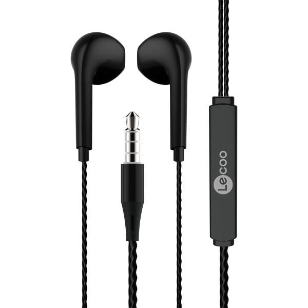 Lecoo EH104 Kablolu 3.5mm Jacklı Kulak İçi Mikrofonlu Kulaklık Siyah