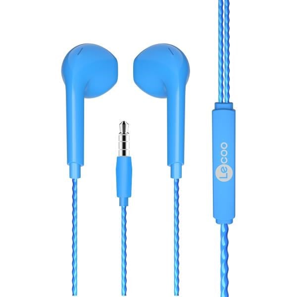 Lecoo EH104 Kablolu 3.5mm Jacklı Kulak İçi Mikrofonlu Kulaklık Mavi