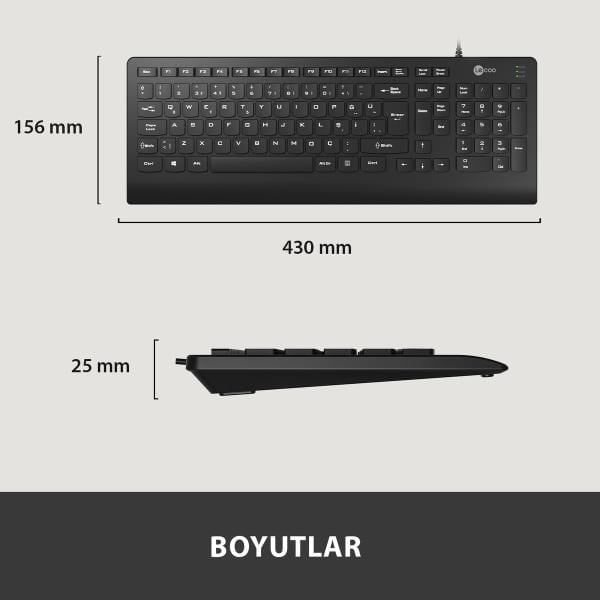 Lecoo KB103 USB Kablolu Türkçe Q Klavye Siyah