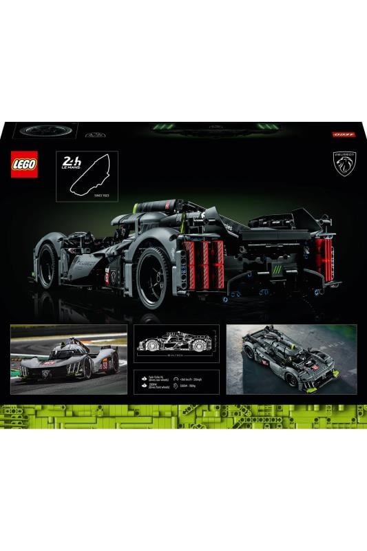 LEGO Technic PEUGEOT 9X8 24H Le Mans Hybrid Hypercar 42156 - Motor Sporları Hayranı Yetişkinler için Koleksiyonluk ve Sergilenebilir Model Araba Yapım Seti (1775 Parça)