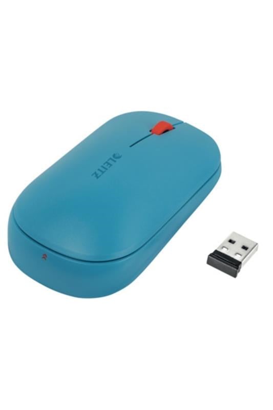 Leitz Cosy Kablosuz Mouse Mavi (Bluetooth & USB) – Ergonomik, Çoklu Bağlantı