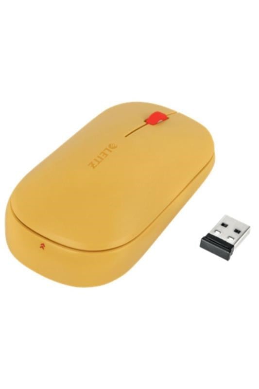 Leitz Cosy Kablosuz Mouse Sarı (Bluetooth & USB) – Ergonomik, Çoklu Bağlantı