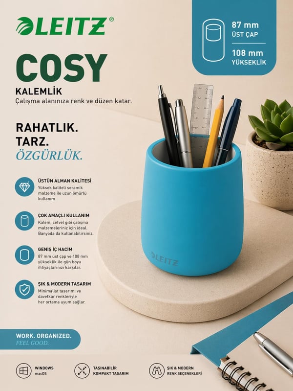 Leitz Cosy Kalemlik, Mavi - KOD:53290061