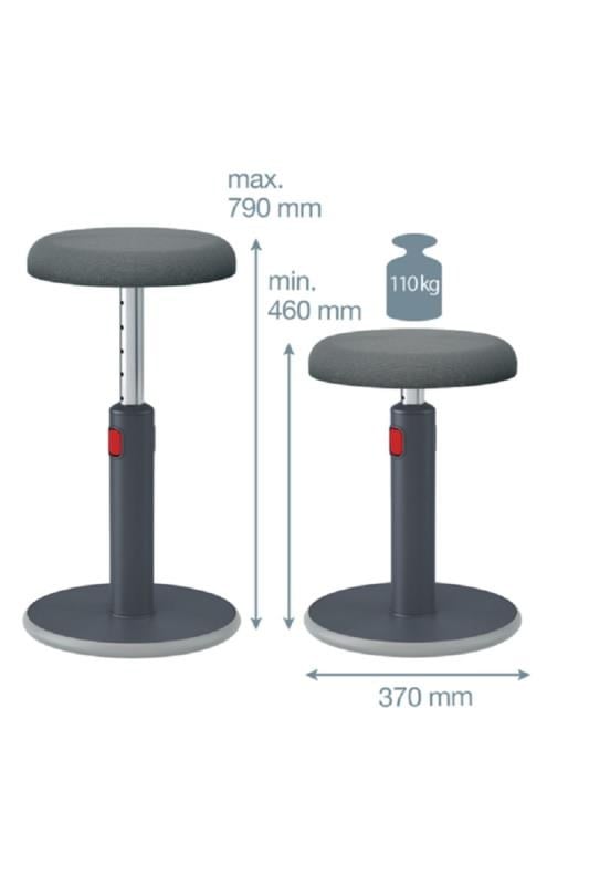 Leitz Ergo Active Hareketli Tabure 2si 1 Arada - GRİ - KOD:65180089
