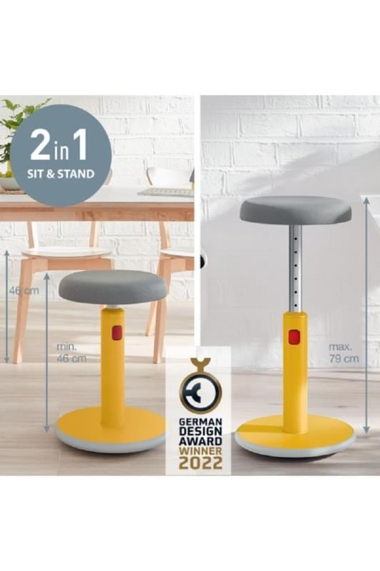 Leitz Ergo Active Hareketli Tabure 2si 1 Arada - SARI - KOD:65180019