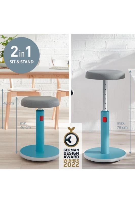 Leitz Ergo Active Hareketli Tabure 2si 1 Arada - MAVİ - KOD:65180061