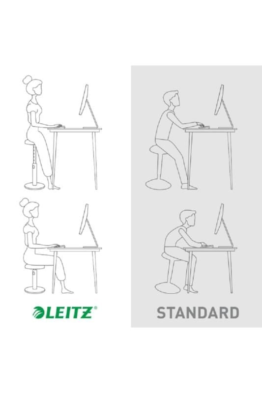 Leitz Ergo Active Hareketli Tabure 2si 1 Arada - GRİ - KOD:65180089