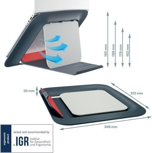 Leitz Ergo Cosy Ayarlanabilir Laptop Standı Gri - KOD:64260089