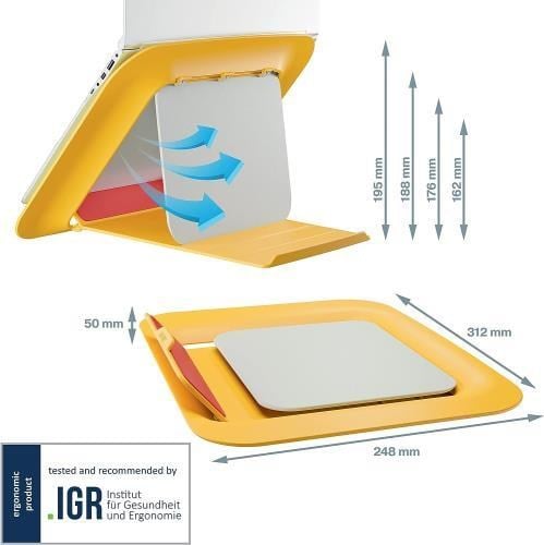 Leitz Ergo Cosy Ayarlanabilir Laptop Standı Sarı - KOD:64260019