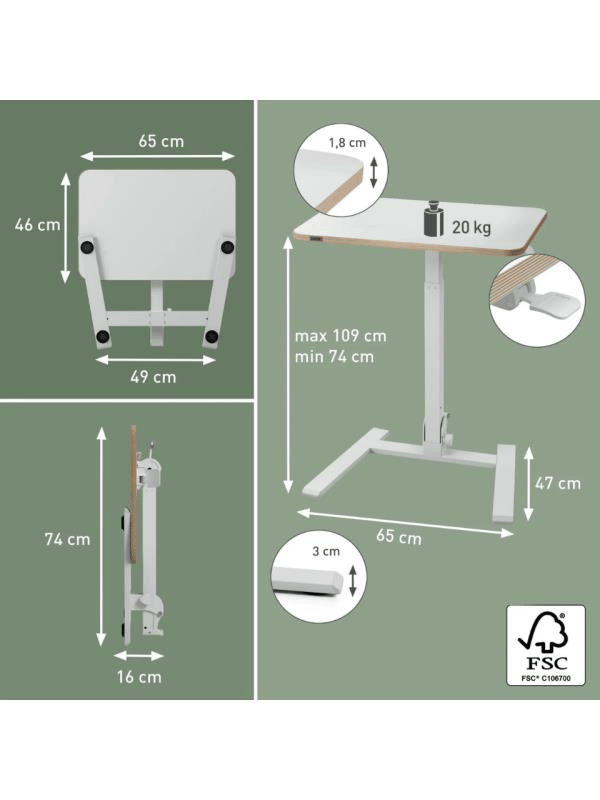 Leitz Ergo Katlanabilir Küçük Sit-Stand Çalışma Masası - LOD:65880001
