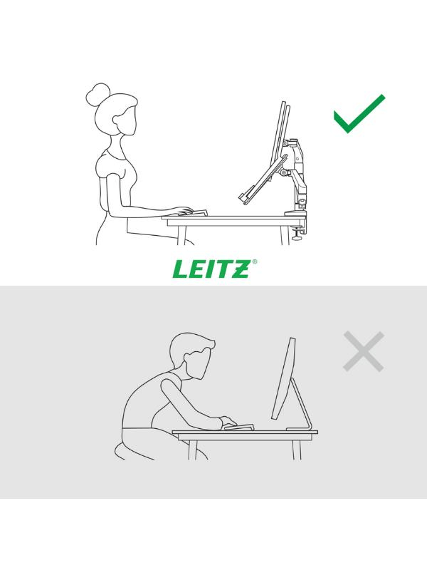 Leitz Ergo Yerden Tasarruf Sağlayan Çift Monitör & Dizüstü Bilgisayar Kolu KOD:65380089