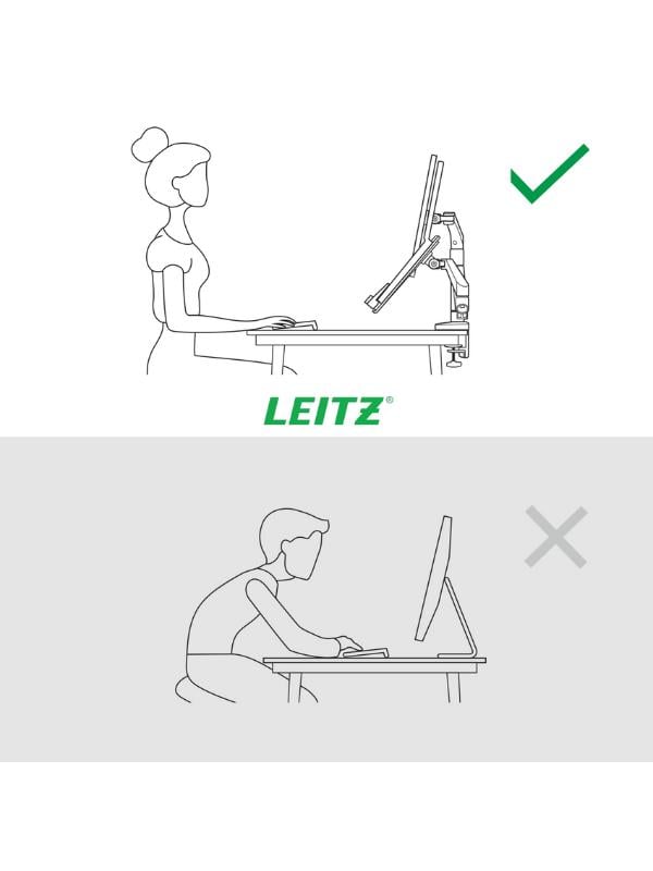 Leitz Ergo Yerden Tasarruf Sağlayan Çift Monitör & Dizüstü Bilgisayar Kolu KOD:65380089