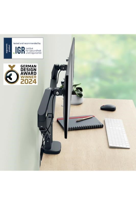 Leitz Ergo Yerden Tasarruf Sağlayan Çift Monitör Kolu - KOD:65370089