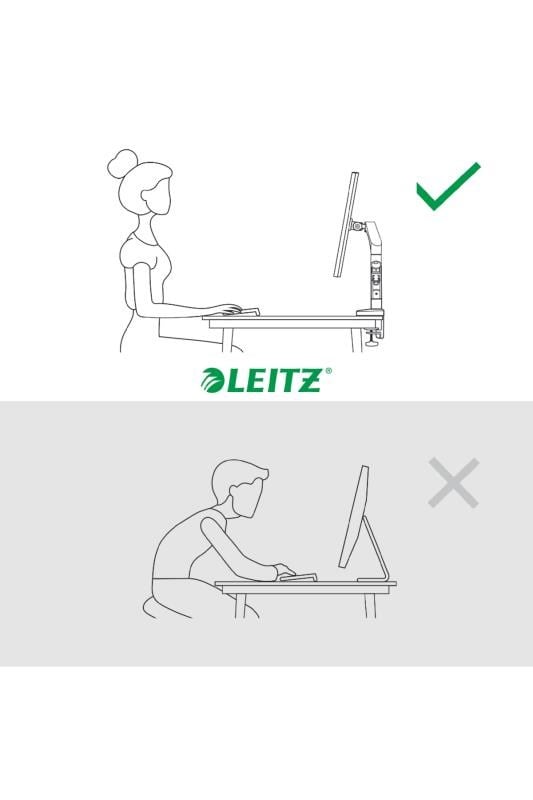 Leitz Ergo Yerden Tasarruf Sağlayan Çift Monitör Kolu - KOD:65370089