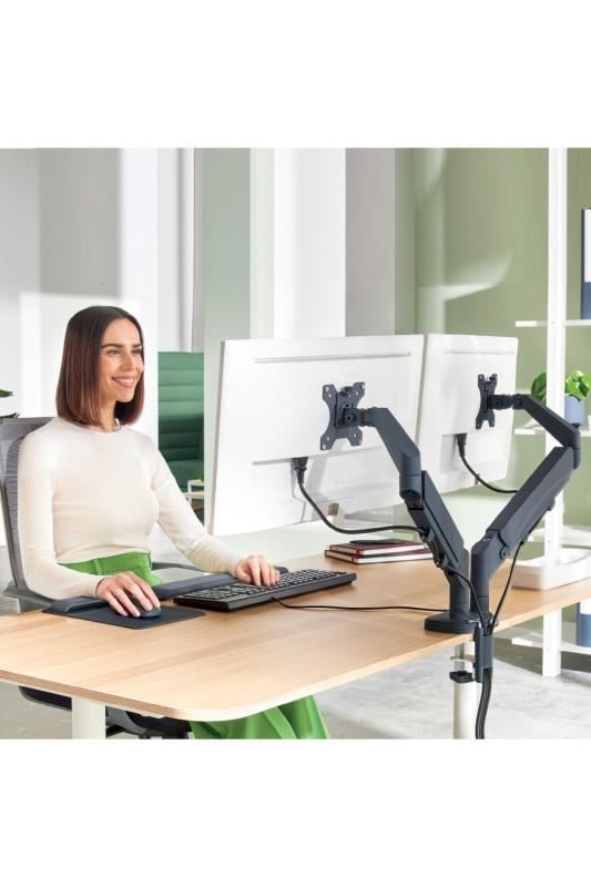 Leitz Ergo Yerden Tasarruf Sağlayan Çift Monitör Kolu - KOD:65370089