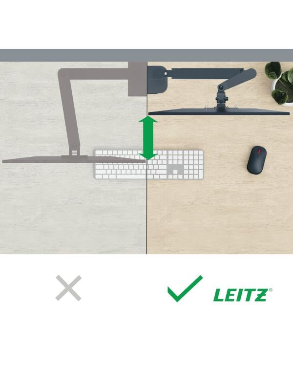 Leitz Ergo Yerden Tasarruf Sağlayan Çift Monitör & Dizüstü Bilgisayar Kolu KOD:65380089