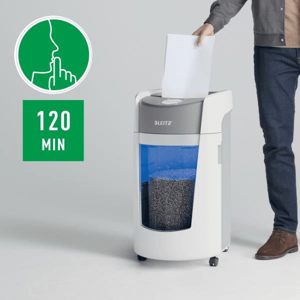 Leitz IQ OptiMax Office Mikro Kesim Evrak İmha Makinesi P5 35L - Beyaz - KOD:83600000