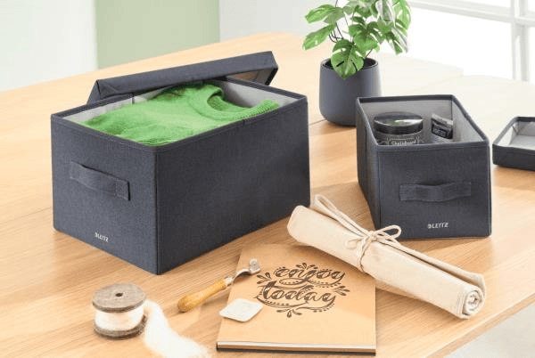 Leitz Kapaklı Kumaş Saklama Kutusu M - Orta boy, 2'li Paket